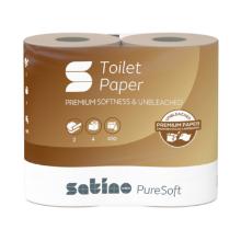 Toiletpapier 2 laags tissue 96x121mm 48.4m/rol 400vel PureSoft Satino Artikel foto