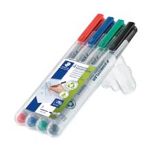 Staedtler lumocolor viltstift OH Pen F non permanent mark v bambook 4 kleuren Artikel foto