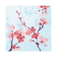 Servet Cherry Breeze Blue 3-laags 24x24cm Artikel foto