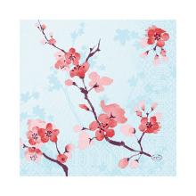 Servet Cherry Breeze Blue 3-laags 33x33cm Artikel foto