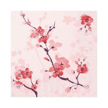 Servet Cherry Breeze Pink 3-laags 33x33cm Artikel foto