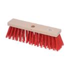 Straatbezem hout 290mm nylon rood Artikel foto