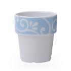 Beker melk xl 220ml wit met dekor blauwe krul Seltmann Artikel foto