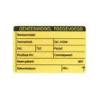 MR23 medicatiesticker geneesmiddel toegevoegd 75x46mm geel Artikel foto