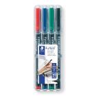 Staedtler lumocolor OHPen S permanente marker assorti kleuren per 4 stuks Artikel foto