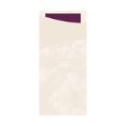 Sacchetto cream inclusief servet bordeaux 85x190mm Artikel foto