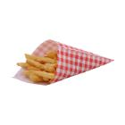 Patatzak puntzak friteszak brabants bont papier met rode ruit Artikel foto