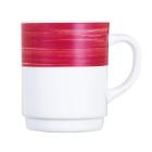 Mok met oor brush cherry 250ml wit met rood glas Artikel foto