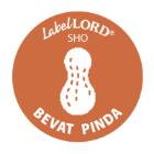 Labellord allergenen etiket bevat pinda Artikel foto