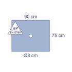Medline essential gat afdeklaken 75x90cm gat 8cm centrisch steriel blauw Artikel foto