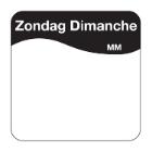 Etiket zondag NL/FR 25x25mm Artikel foto