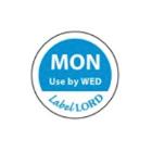 Labellord etiket met mon use by wed aqualabel Artikel foto