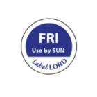 Labellord etiket met fri use by sun aqualabel Artikel foto