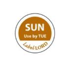 Labellord etiket met sun use by tue aqualabel Artikel foto