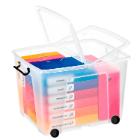 Cep strata opbergbox 75ltr 485x600x410mm transparant wieltjes en deksel Artikel foto