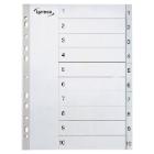 Lyreco tabbladen A4 11-gaats PP grijs numeriek 1-10 10tabs Artikel foto