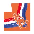 Servet 33x33cm 3-laags Oranje feest King Artikel foto