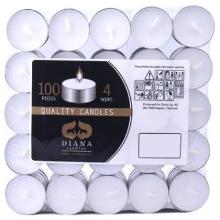 Tealight candle Burning time 4 hours White product photo