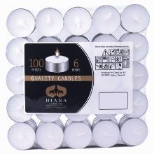 Fyrfadslys Br&aelig;ndetid 6 timer Paraffin Hvid 100 stk product photo