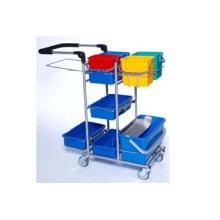 Cleaning trolley Ergo Small drip system with 4 pcs 6 ltr Buckets with Alu drip g product photo