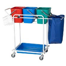 Cleaning trolley 3 buckets 13 ltr with tray/net/basket product photo