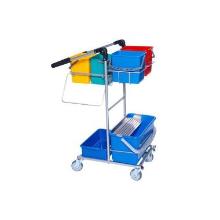 Cleaning trolley ERGO Minidrip 4 pieces 6 ltr buckets with Alu drip grate product photo