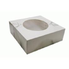 Cake box hinged lid S-Line L330xW330xH115mm cardboard with window in PLA and ope product photo