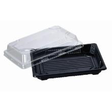 Sushi tray 170x120x40 mm PS Black/Clear lid product photo