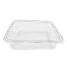 Plastic cup Catersource 1500 ml 140x195x70 mm square hinged lid RPET Clear product photo