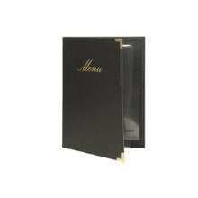 Menu Card holder A5 Securit classic shows 4 A5 pages Leather cover Black product photo