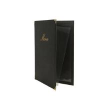 Menu Card holder A4 Securit classic shows 4 A4 pages Leather cover Black product photo
