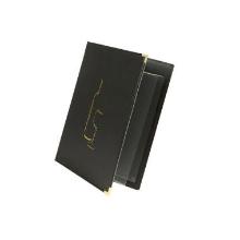 Menu Card holder Vin A4 Securit shows 8 A4 pages Leather cover Black product photo