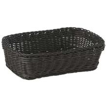 Bread basket 31x21x9 cm Rectangular Strong wicker PP Black product photo