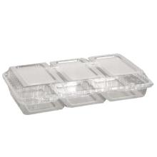 Sandwich tray 3-compartment 245x145x45 mm Hinged lid APET Clear product photo