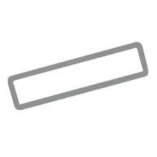 Etiket 46x12 mm Lille Til tryk DT Perma Lim Hvid med Gr&aring; kant product photo