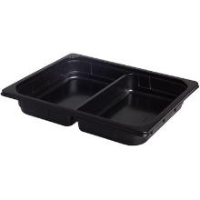 Tray 2-compartment 1/2GN 325x265x50 mm PP Black product photo