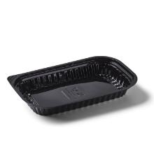 Sushi tray Vistopac 1-compartment 400 ml 228x140x29 mm RPET Black product photo