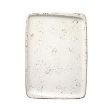Plate Bonna Grain 36x25 cm Rectangular Porcelain White with Brown splash product photo