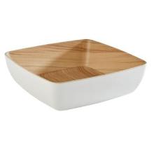 Bowl Frida 2.65 ltr 25x25x7.5 cm Melamine White/Wood look product photo