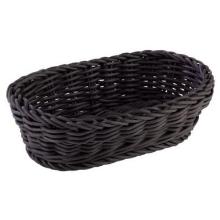 Bread basket 19x12x6 cm Oval Strong wicker PP Black product photo