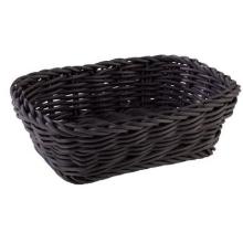 Bread basket 19x13x6 cm Rectangular Strong wicker PP Black product photo