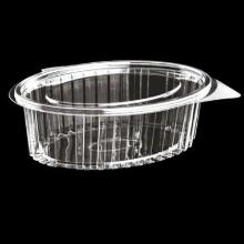 Plastic cup Catersource 500 ml 127x160x57 mm Oval Hinged lid RPET Clear product photo