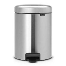 Pedalspand Brabantia Newlcon 5 ltr Fingerprintproof St&aring;l/Plast Mat st&aring;l product photo