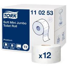 Toilet paper Tork Jumbo Soft Premium T2 Mini 170 m Perforated product photo