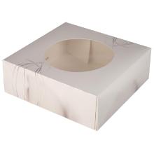 Cake box hinged lid S-Line L220xW220xH100mm cardboard with window in PLA and ope product photo
