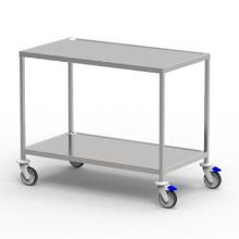 Rolling table 110x60x90 cm 2 shelves Stainless steel product photo