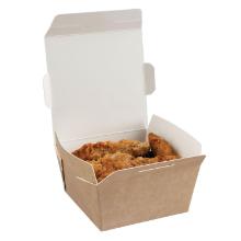 Takeaway box 430 ml 101/85x101/85x50 mm Freezer/Oven Carton with PET Brown/White product photo
