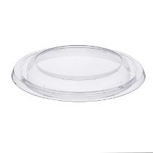 Plastic lid DeliGreen &Oslash;129 mm round high stackable clear RPET product photo