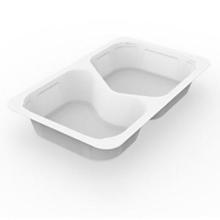 Bakke 2-rum 1/4 GN 630/500 ml 265x162x43 mm PP Hvid product photo
