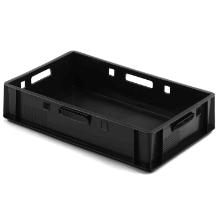 Plastic box E-1 600x400x125 mm HDPE Black product photo